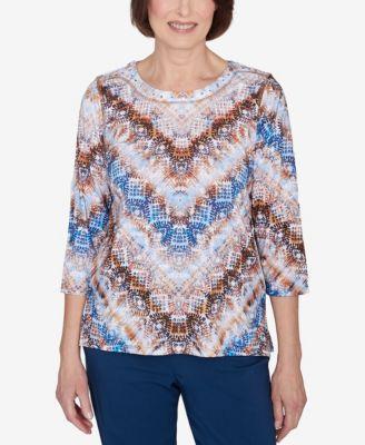 Classic Python Chevron Crew Neck Top Product Image