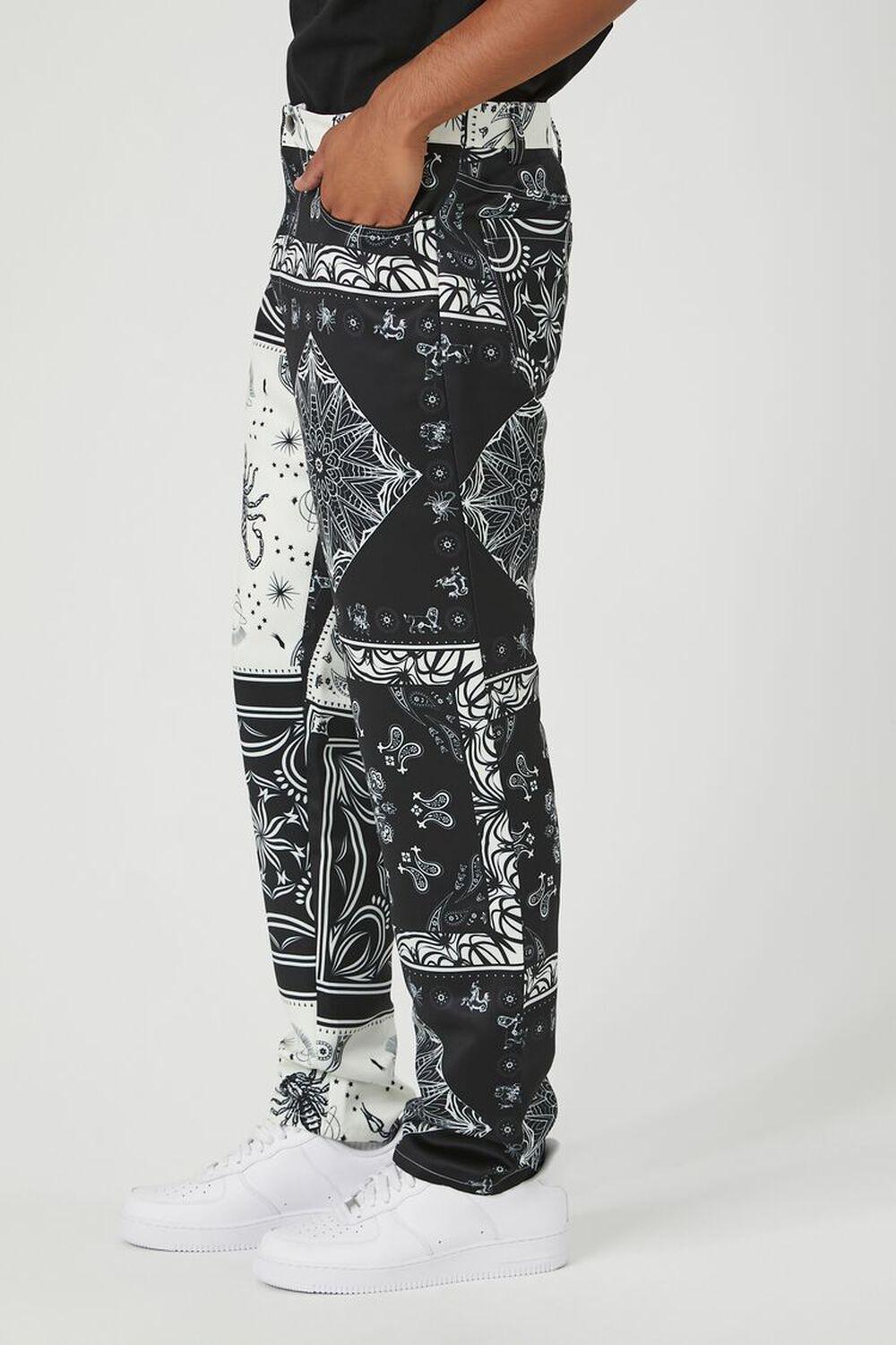 Satin Paisley Print Slim-Fit Pants | Forever 21 Product Image