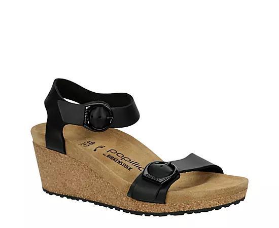 Papillio by Birkenstock Womens Soley Leather Platform Wedges Product Image