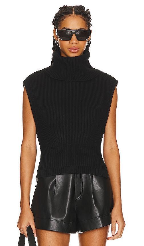 SIMKHAI Maple Sweater Top in Black. Size L, M, XS. Product Image