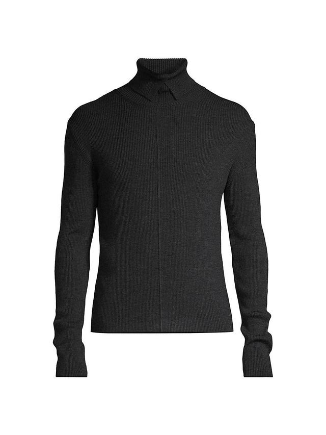 Mens Turtleneck Wool Sweater Product Image