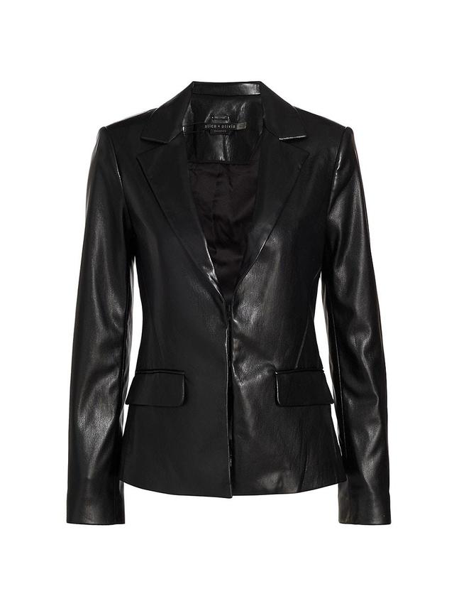 Alice + Olivia Mya Faux Leather Jacket Product Image