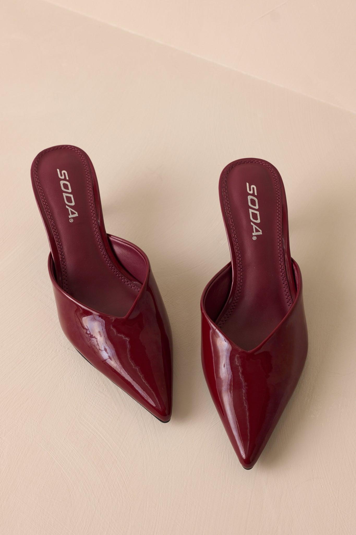 Wild Is the Wind Burgundy Mule Heels Product Image