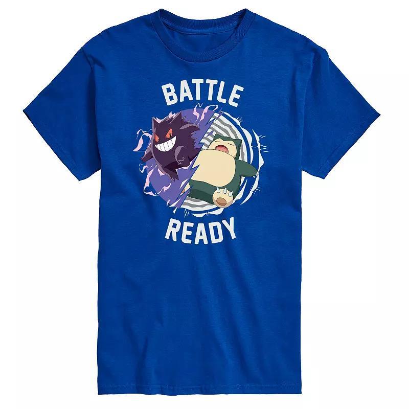 Mens Pokemon Gengar & Snorlax Battle Ready Graphic Tee Blue Product Image