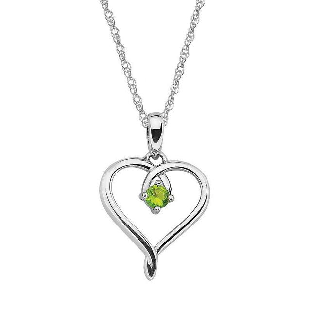 Boston Bay Diamonds Sterling Silver Peridot Openwork Heart Pendant, Womens Green Product Image