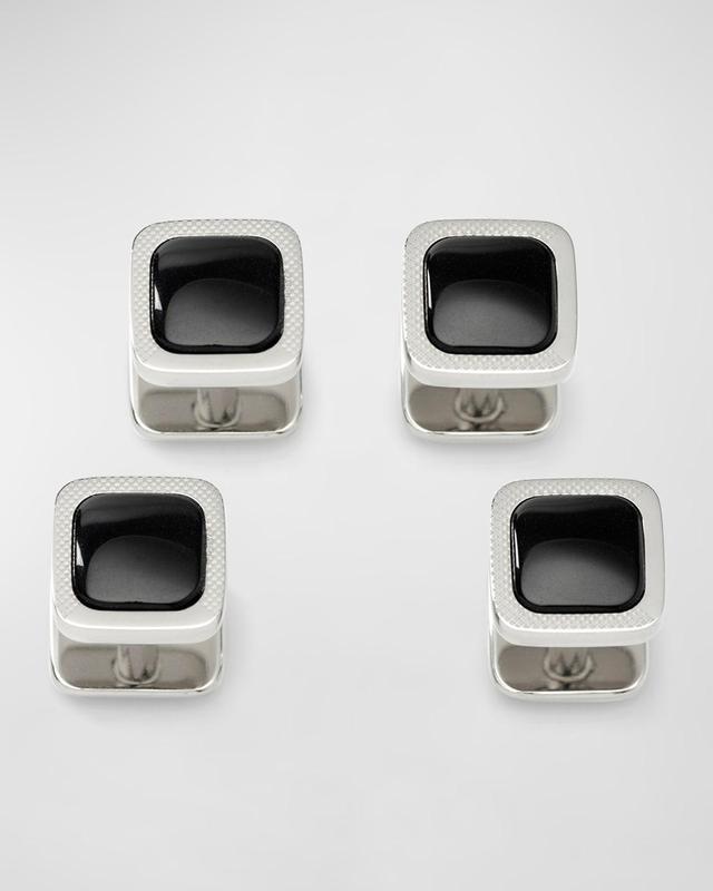 Cufflinks, Inc. Set of 4 Onyx Cushion Stainless Steel Studs Product Image