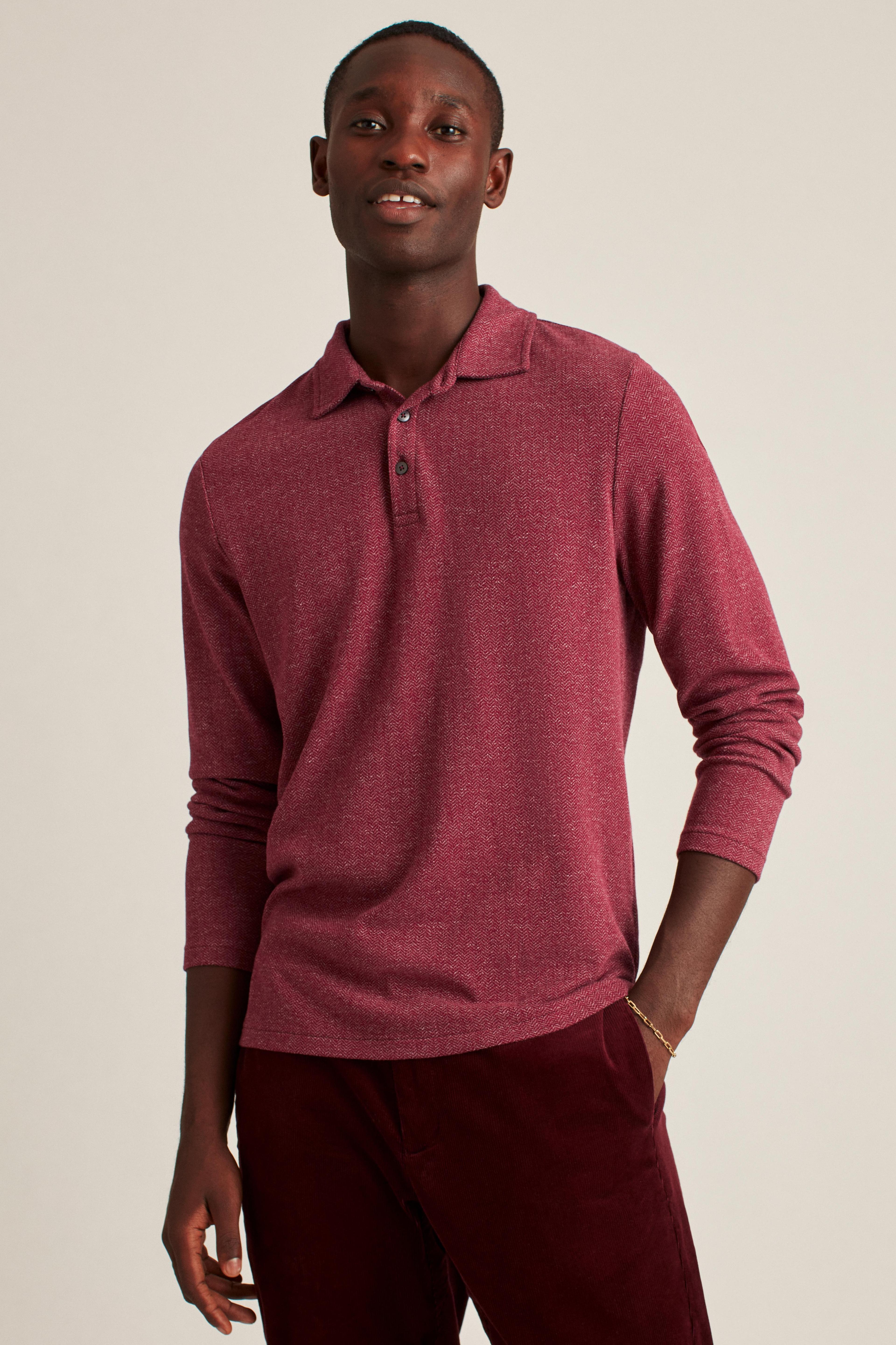 Luxe Long Sleeve Polo Product Image