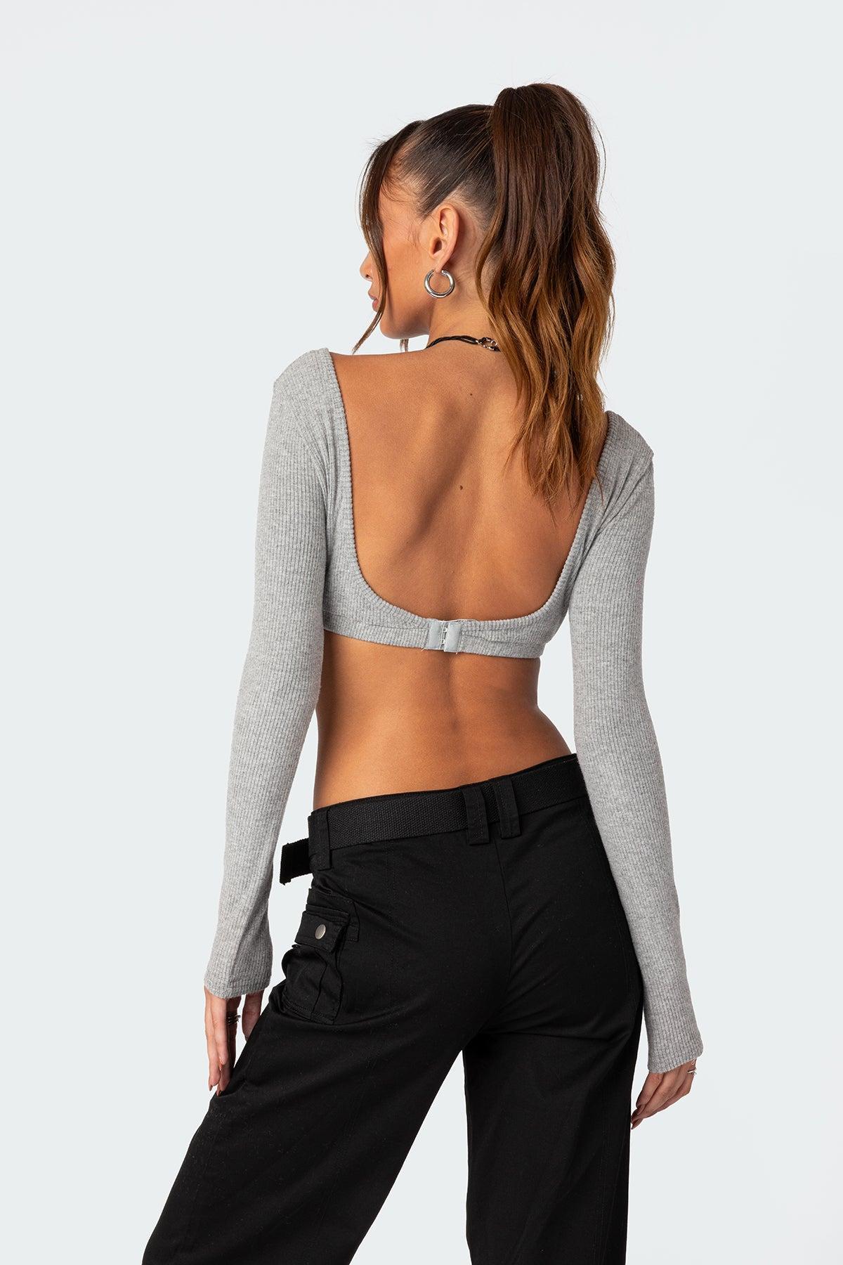 Sydney Ribbed Open Back Crop Top Product Image