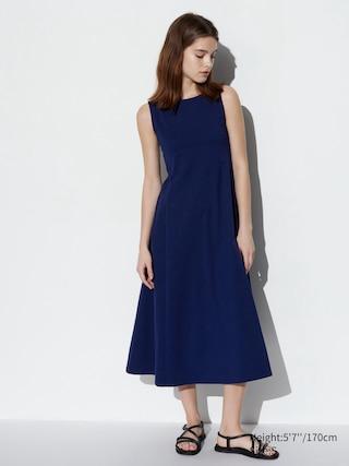 Womens Ultra Stretch Airism Sleeveless Dress with Quick-Drying Navy XS UNIQLO US Product Image