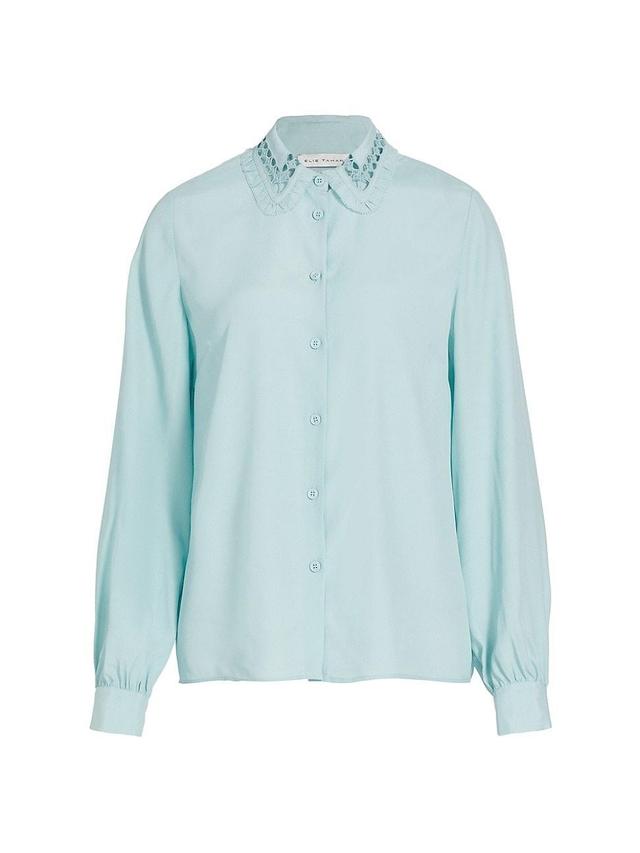 Womens The Harlee Embroidered Silk-Blend Blouse Product Image