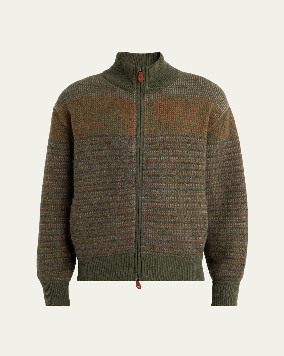 Mens Alpe Wool Sweater Bomber Jacket Product Image