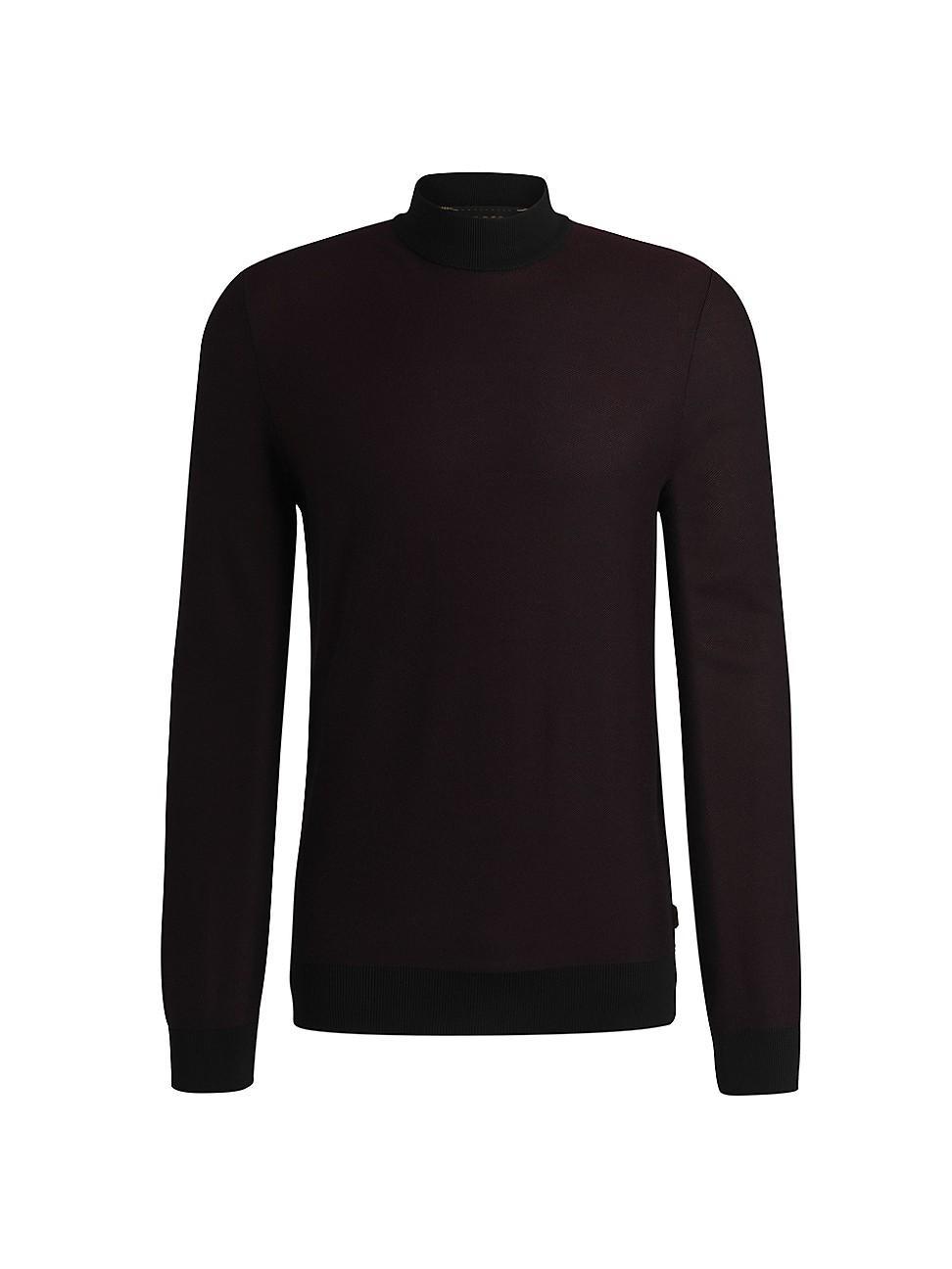 Mens Silk Regular-Fit Sweater with Knitted Structure Product Image