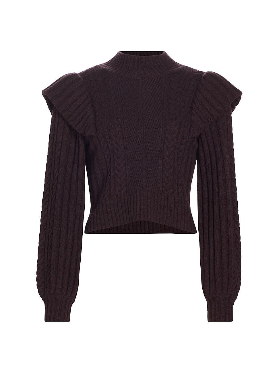 Womens Kate Cable-Knit Wool-Blend Crop Sweater Product Image