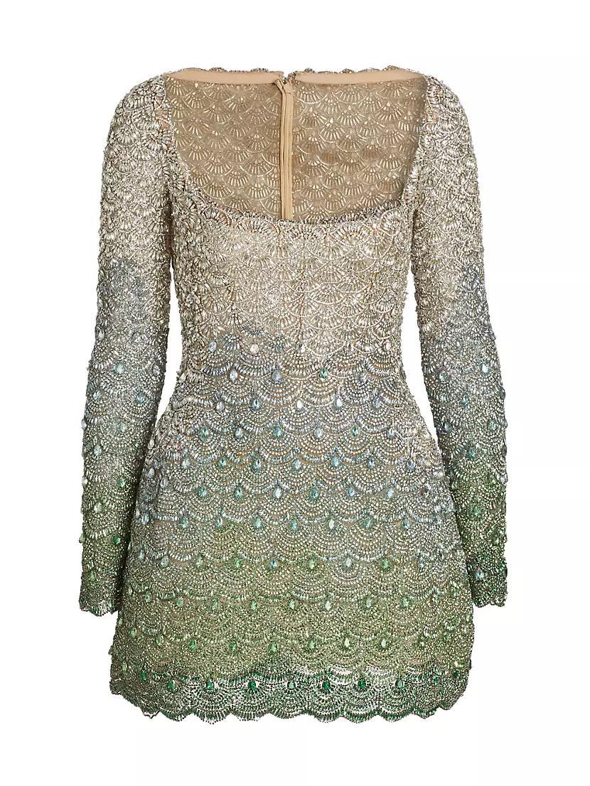 Crystal-Embroidered Ombré Minidress Product Image