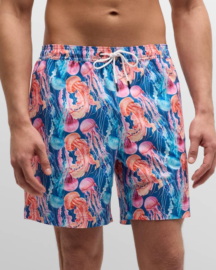 Mens Bari Jellyfish-Printed Swim Shorts Product Image