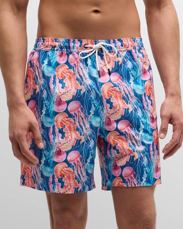 Mens Bari Jellyfish-Printed Swim Shorts Product Image