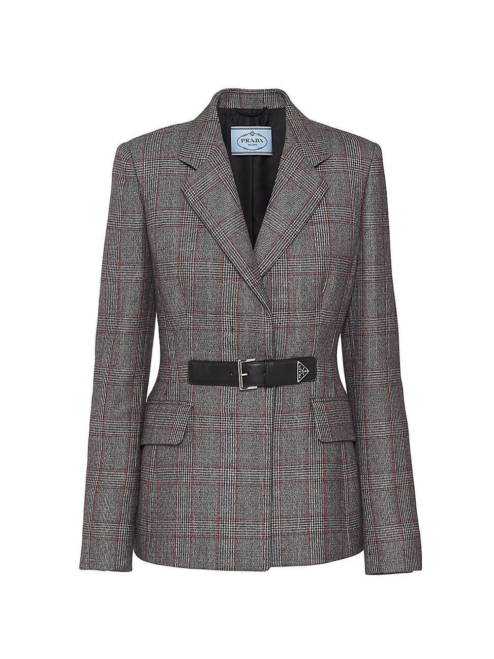 Womens Single-Breasted Prince Of Wales Jacket Product Image