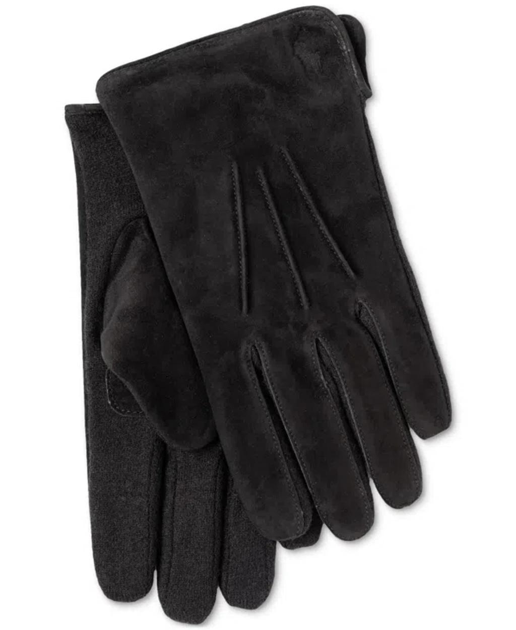 POLO RALPH LAUREN Men's Suede Hybrid Gloves In Black Product Image