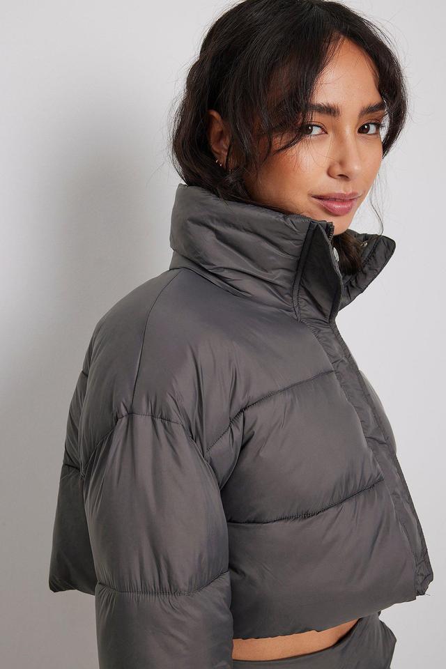 High Collar Padded Cropped Jacket Product Image