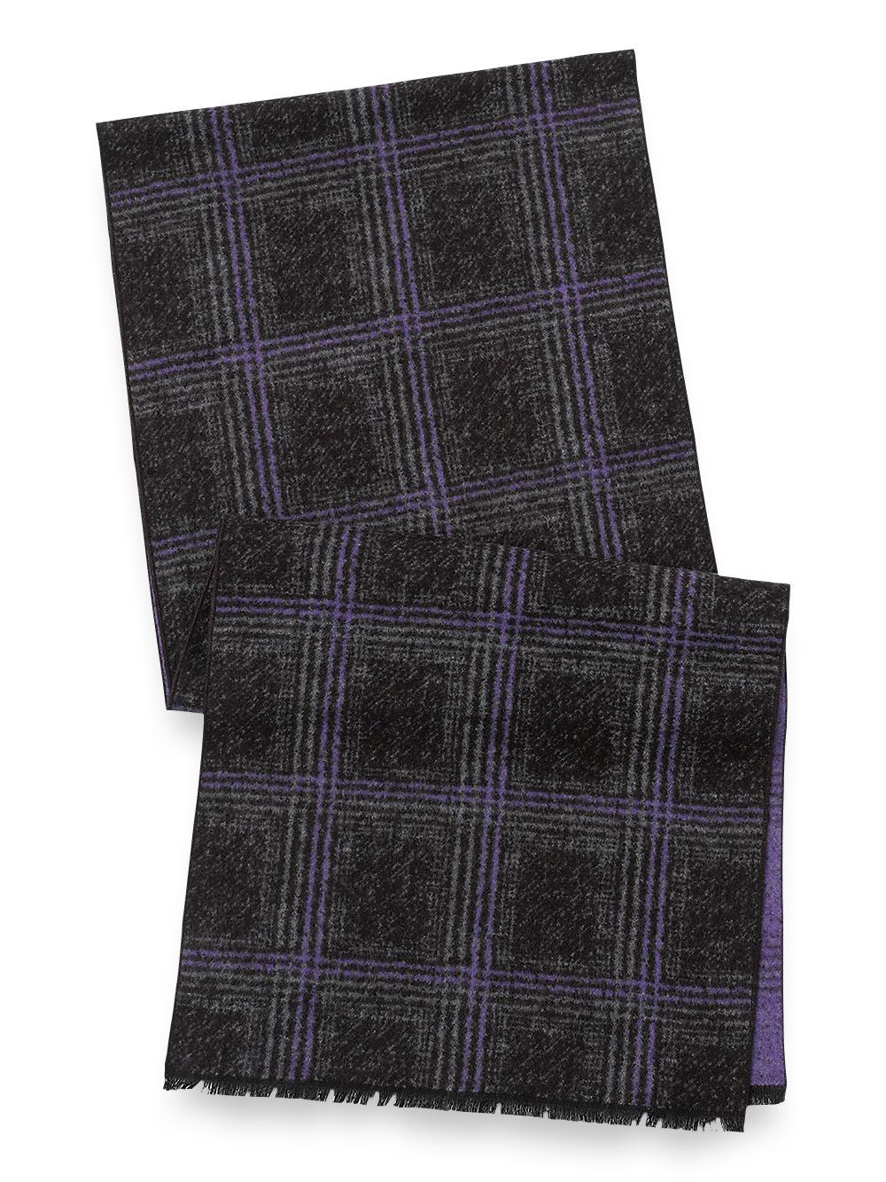 Windowpane Brushed Silk Scarf Product Image