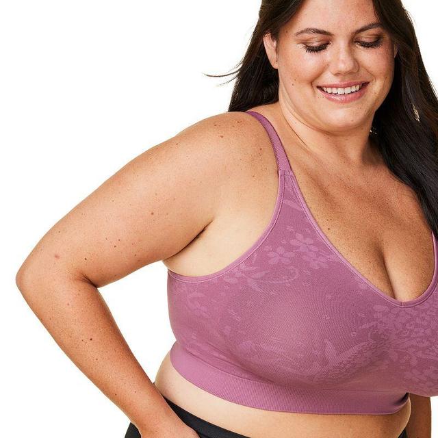 Plus Size Bravado Designs Sculpt Wireless Full Cup Everyday Bra 11045FC, Womens Pink Jacquard Product Image