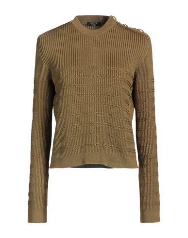 BALMAIN Woman Sweater Military Green Size 8 Viscose, Polyamide Product Image