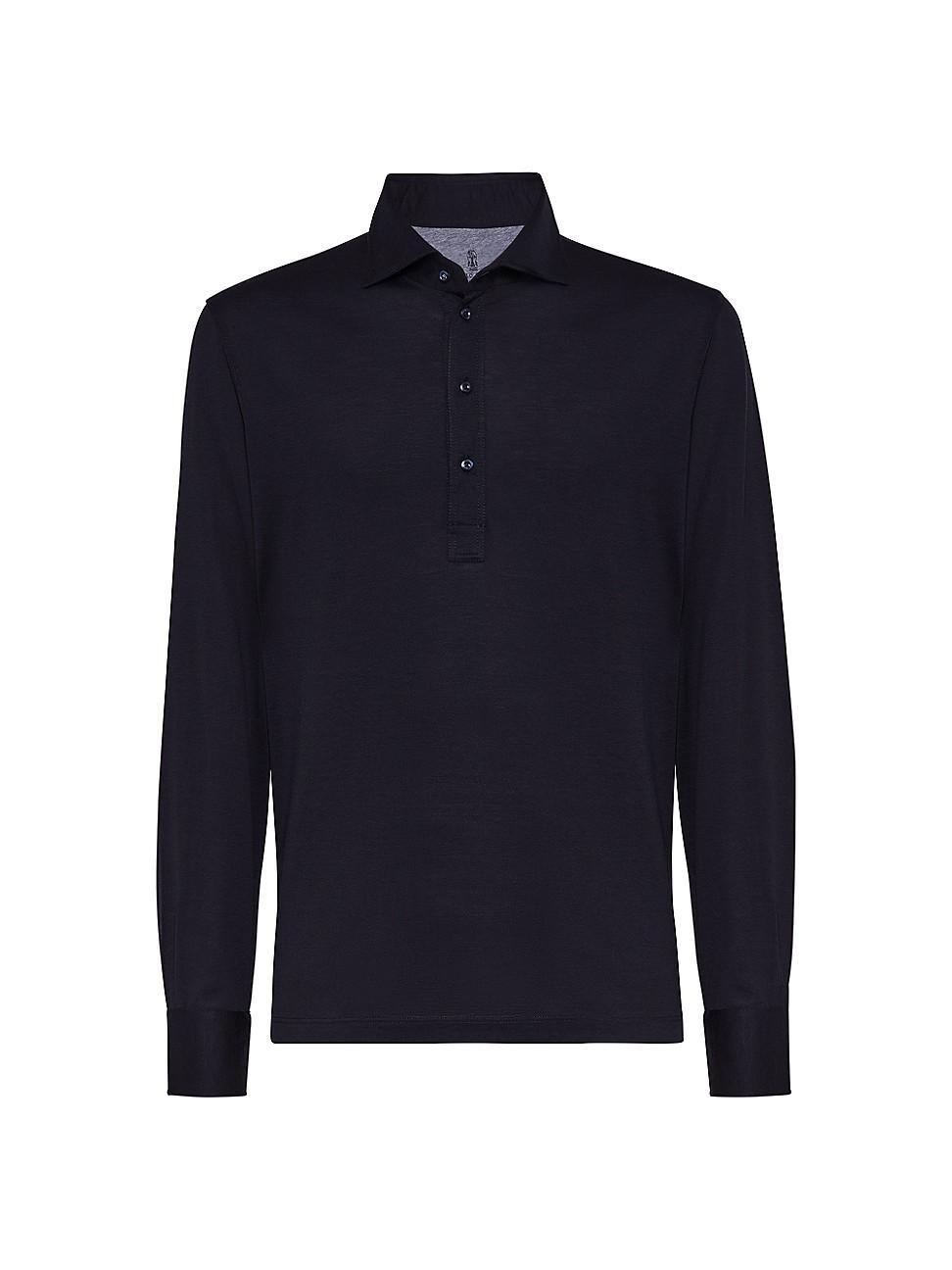 Mens Silk and Cotton Lightweight Jersey Polo Shirt product image