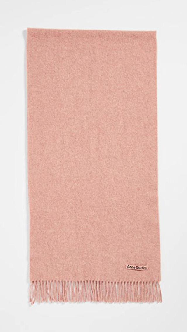 Canada Narrow Fringed Cashmere Scarf In Rose Melange Product Image