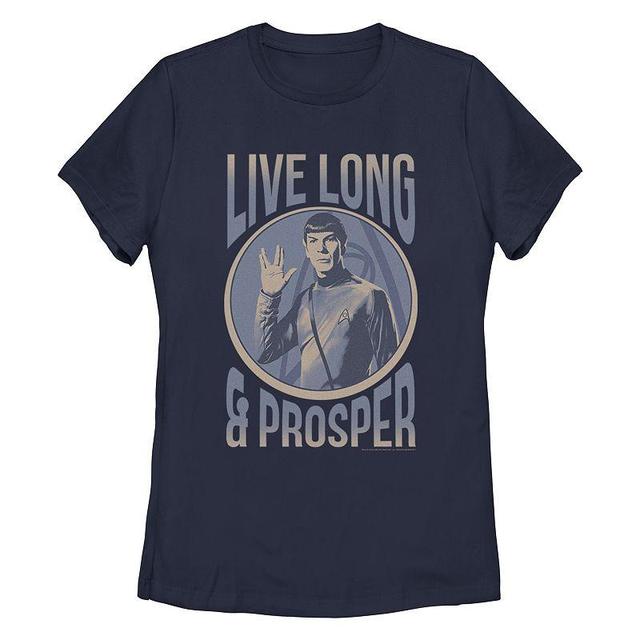 Juniors Star Trek TheOriginal Series Spock Live Long Portrait Tee, Girls Blue Product Image