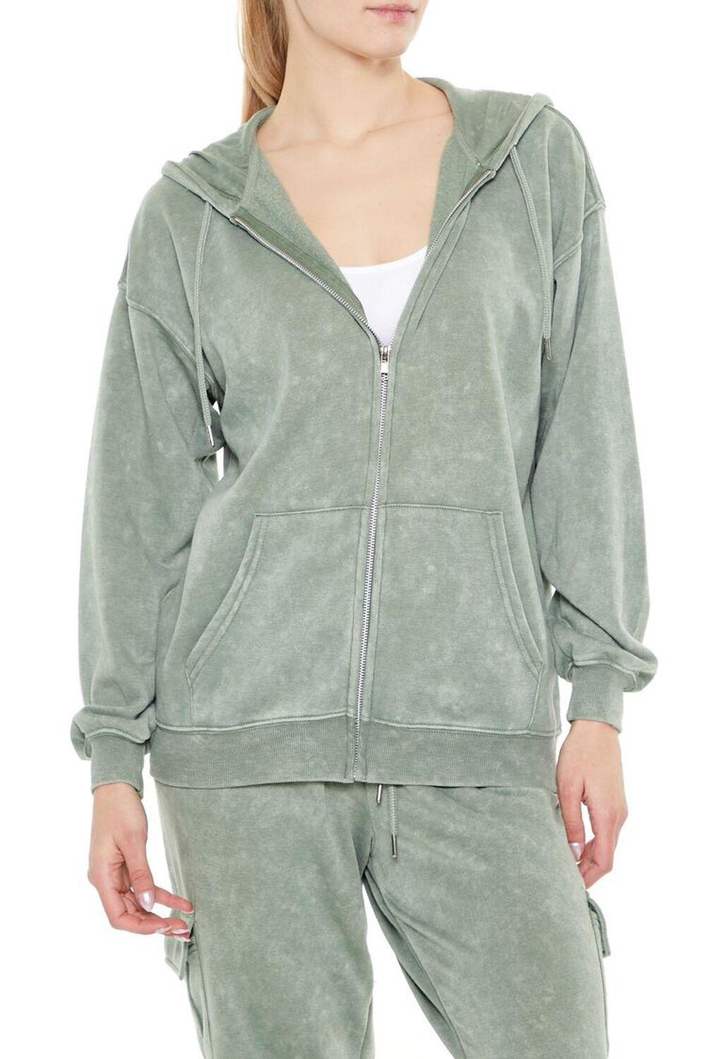 Mineral Wash Drawstring Hoodie | Forever 21 Product Image