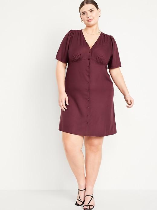 Button-Down Crepe Mini Dress Product Image