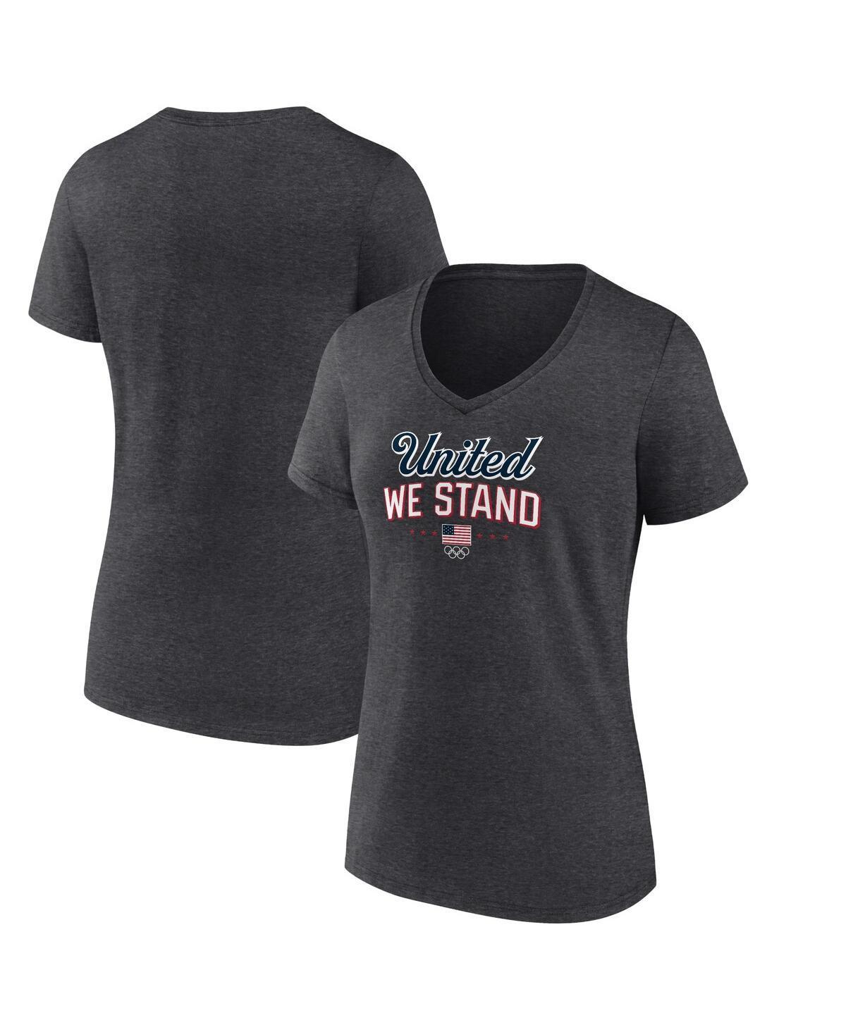 Fanatics Womens Heather Charcoal Team Usa Victory V-Neck T-Shirt Product Image