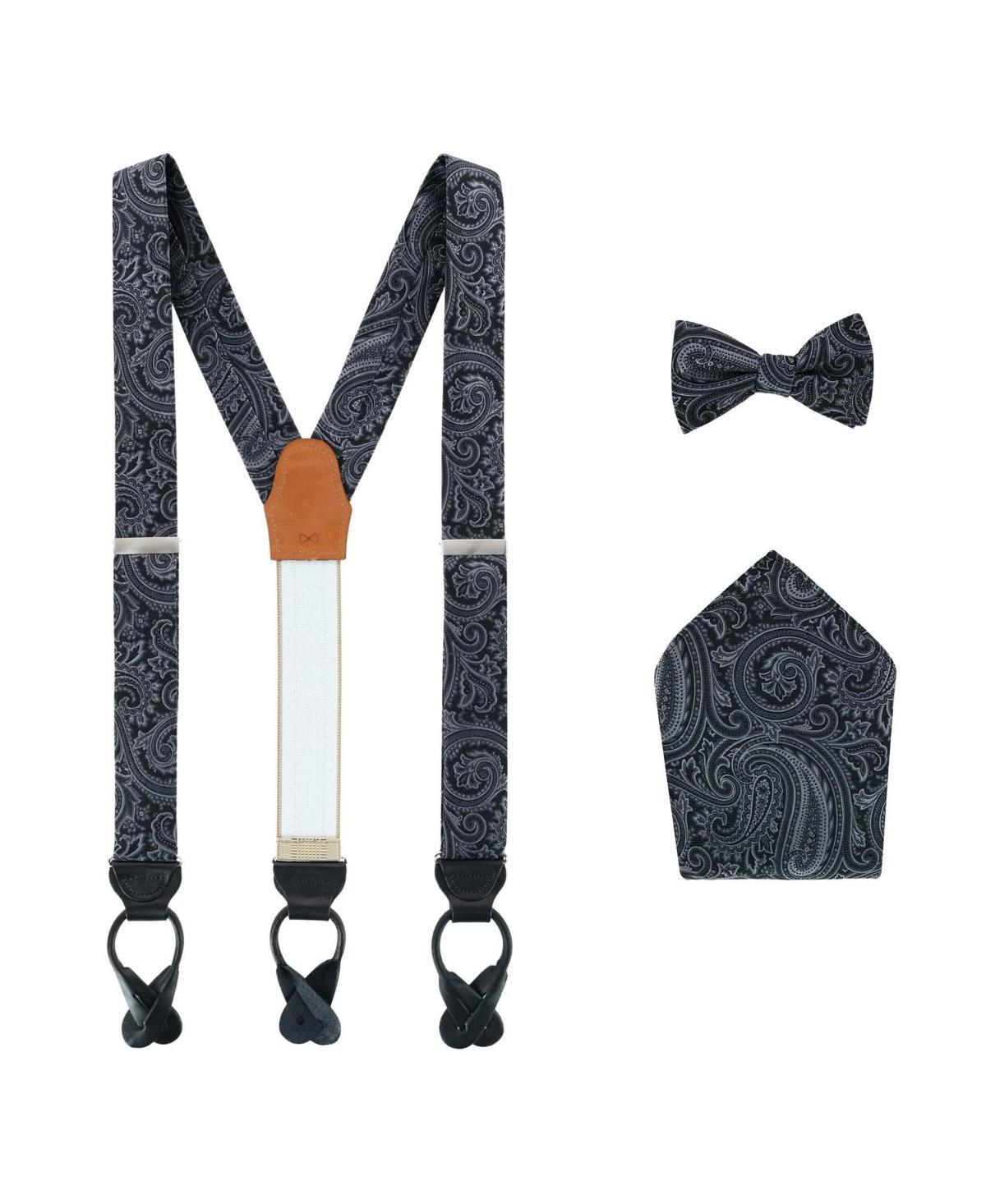 Trafalgar Sobee Paisley Brace Bow Tie & Pocket Square Set Product Image