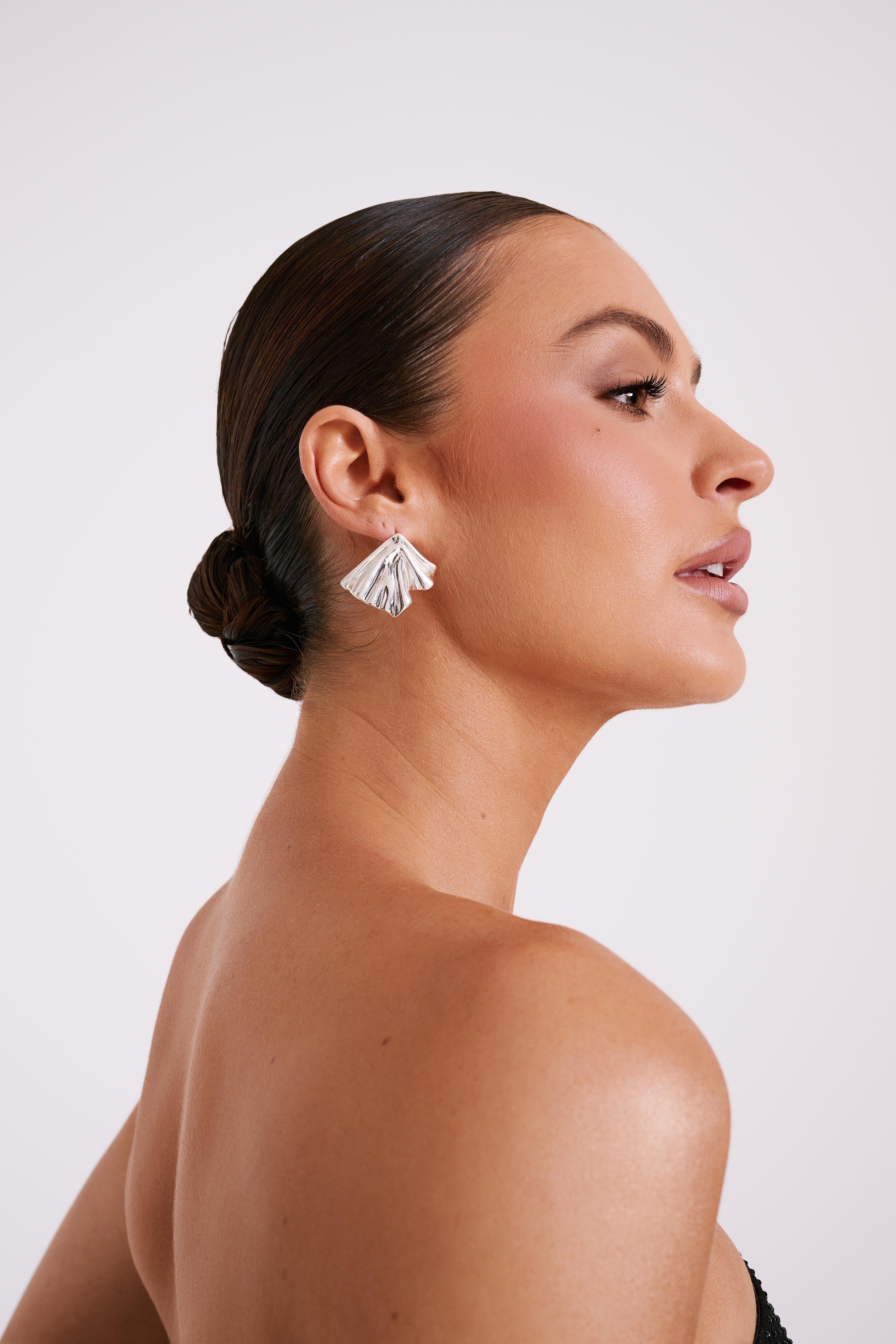 Willa Draped Earrings - Silver Product Image