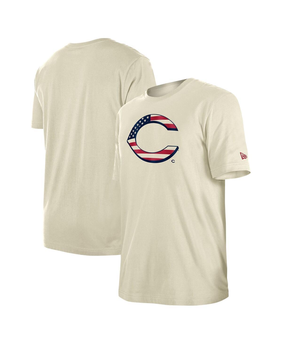 New Era Mens Cream Cincinnati Reds 4th of July Flag Fill T-Shirt Product Image