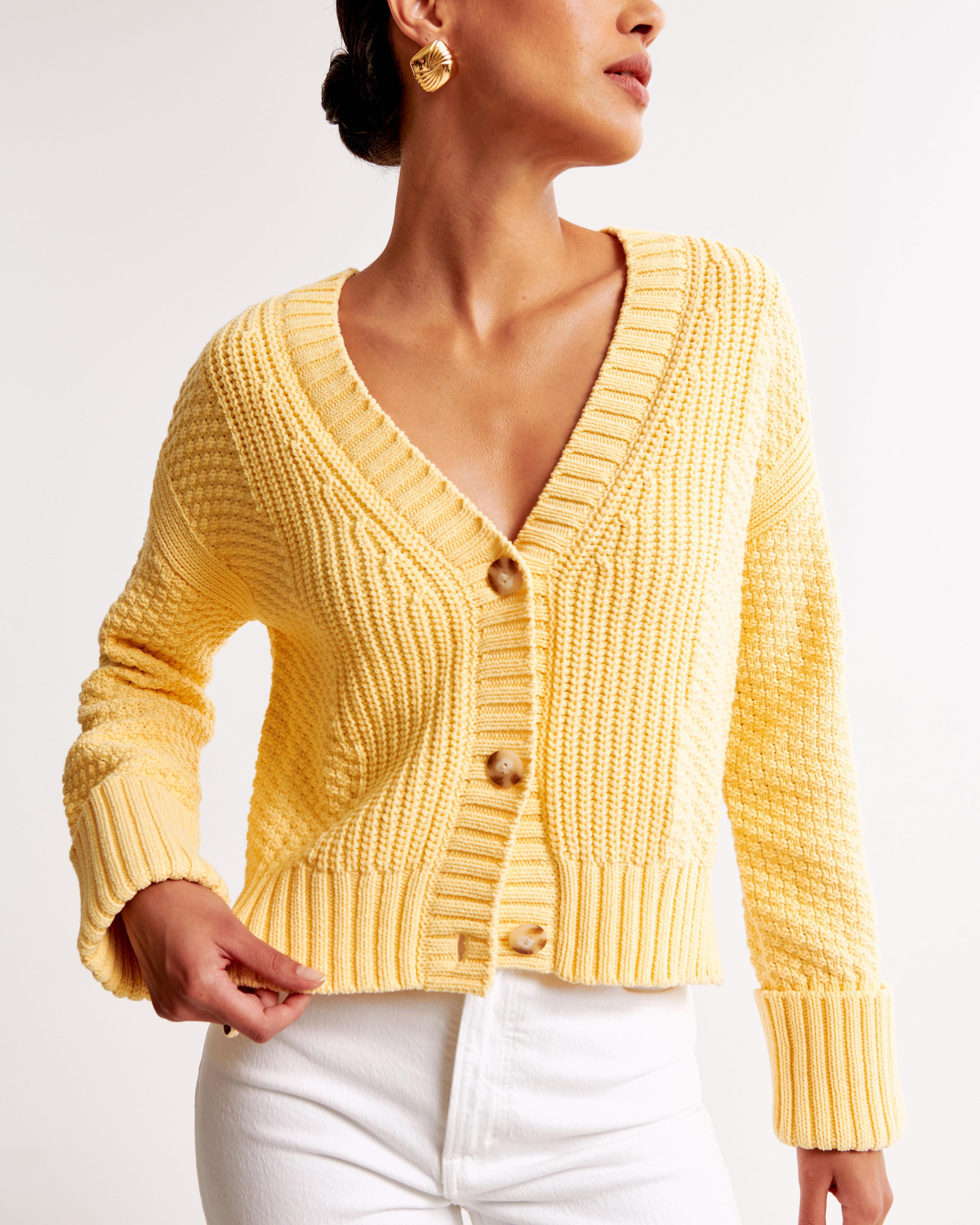 Cotton-Blend Seed Stitch Cardigan Product Image