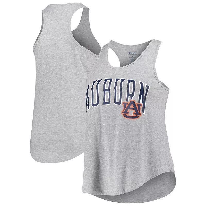 Womens Profile Heather Gray Auburn Tigers Arch Logo Racerback Scoop Neck Tank Top Product Image