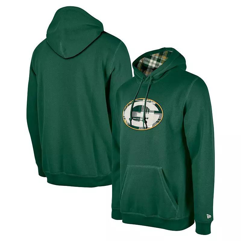 Mens New Era Bay Packers 3rd Down Plaid Pullover Hoodie Product Image