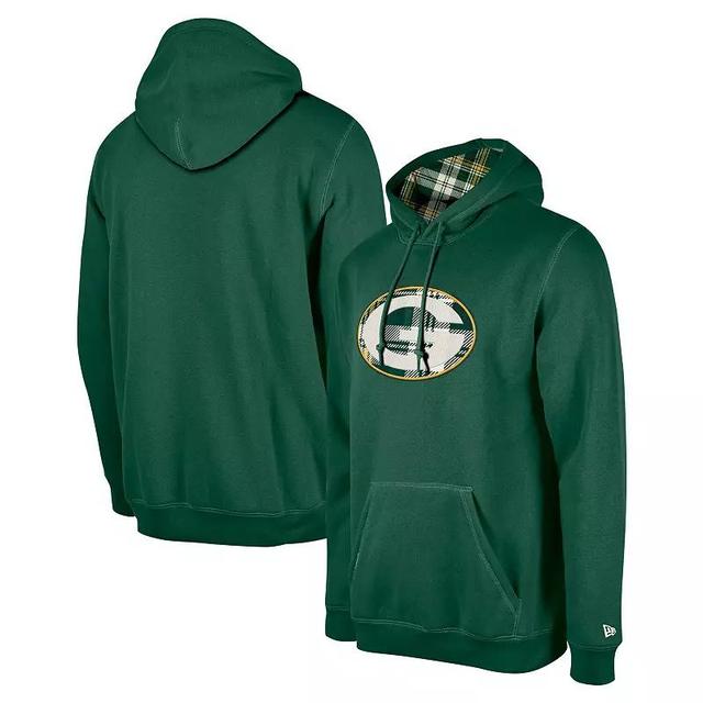 Mens New Era Bay Packers 3rd Down Plaid Pullover Hoodie Product Image