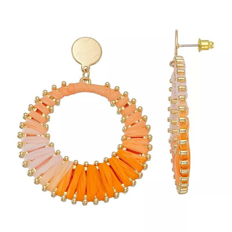 Sonoma Goods For Life Ombre Raffia Crescent Earrings, Womens, Orange Product Image