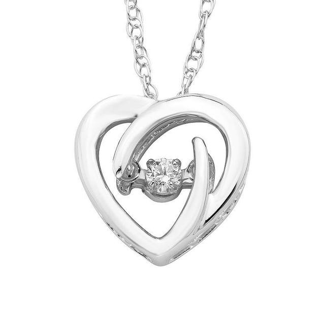 Boston Bay Diamonds Brilliance in Motion Diamond Accent Heart Pendant Necklace, Womens Sterling Silver Product Image