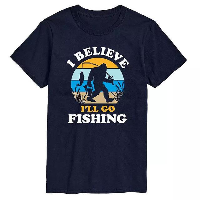 Big & Tall I Believe Ill Go Fishing Graphic Tee, Mens Blue Product Image