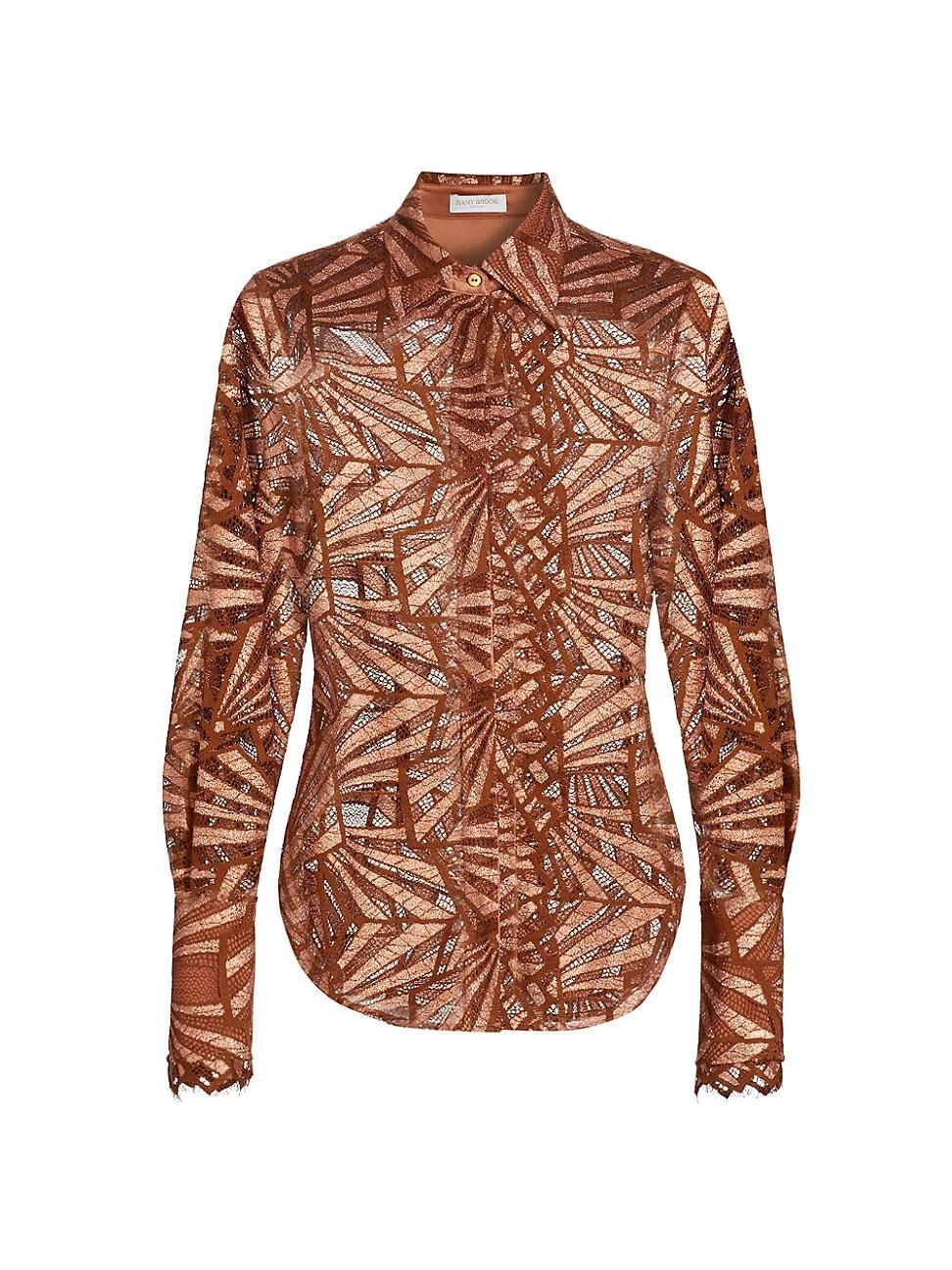 Womens Priscilla Abstract Satin Shirt Product Image