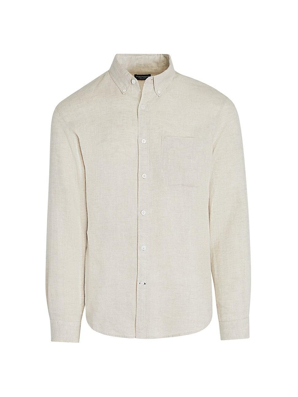 Mens Linen Button-Down Shirt Product Image