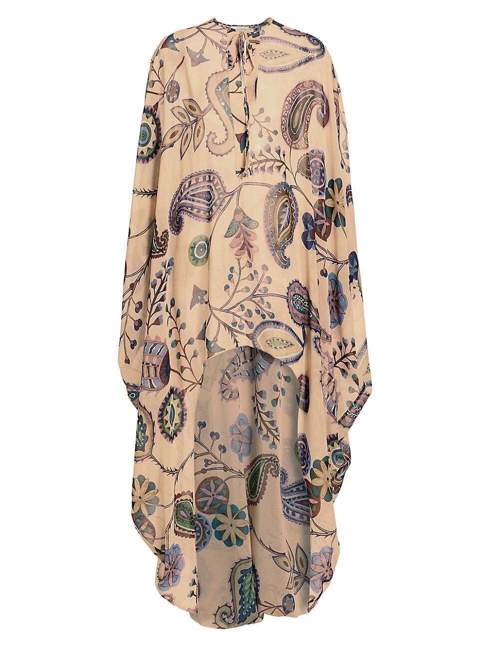 Womens Adaya Printed Silk Chiffon Caftan Tunic Product Image