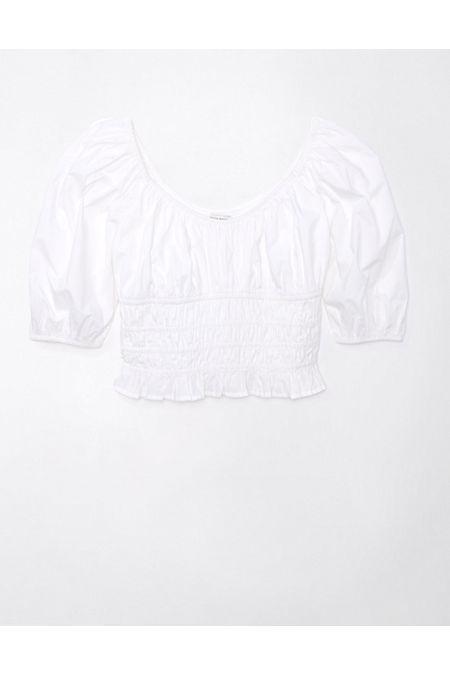 AE Ruched Puff-Sleeve Top Womens Product Image