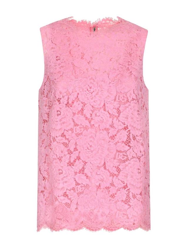 DOLCE & GABBANA Corded Lace Top In Rosa Product Image