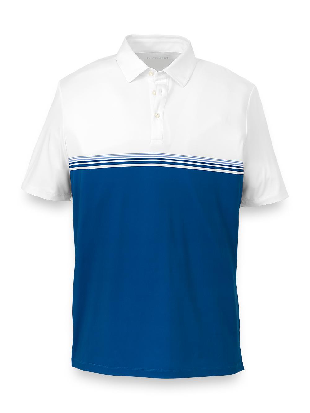 Performance Blend Three Button Polo - Blue Product Image