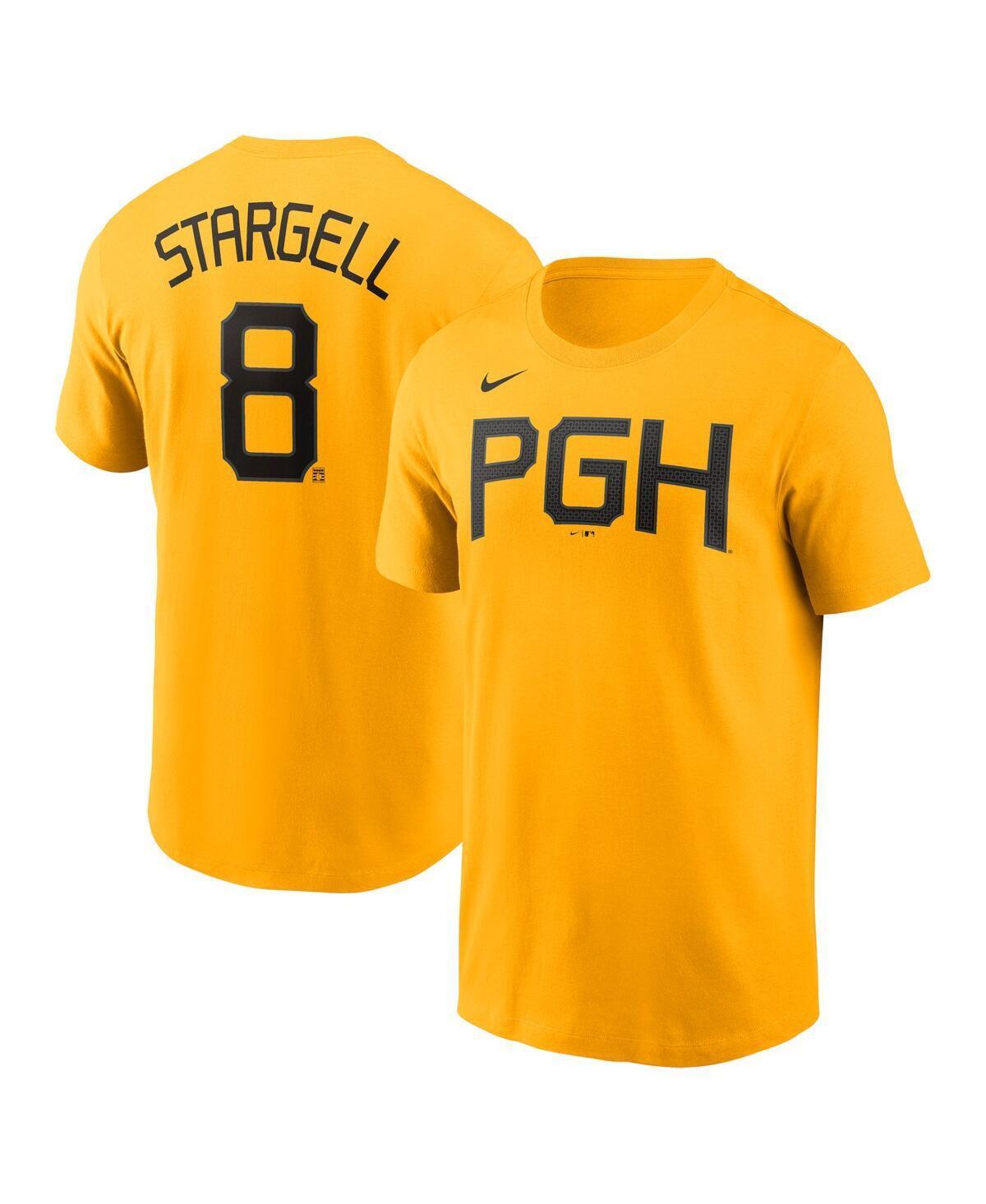 Mens Nike Willie Stargell Gold Pittsburgh Pirates 2023 City Connect Name and Number T-shirt Product Image