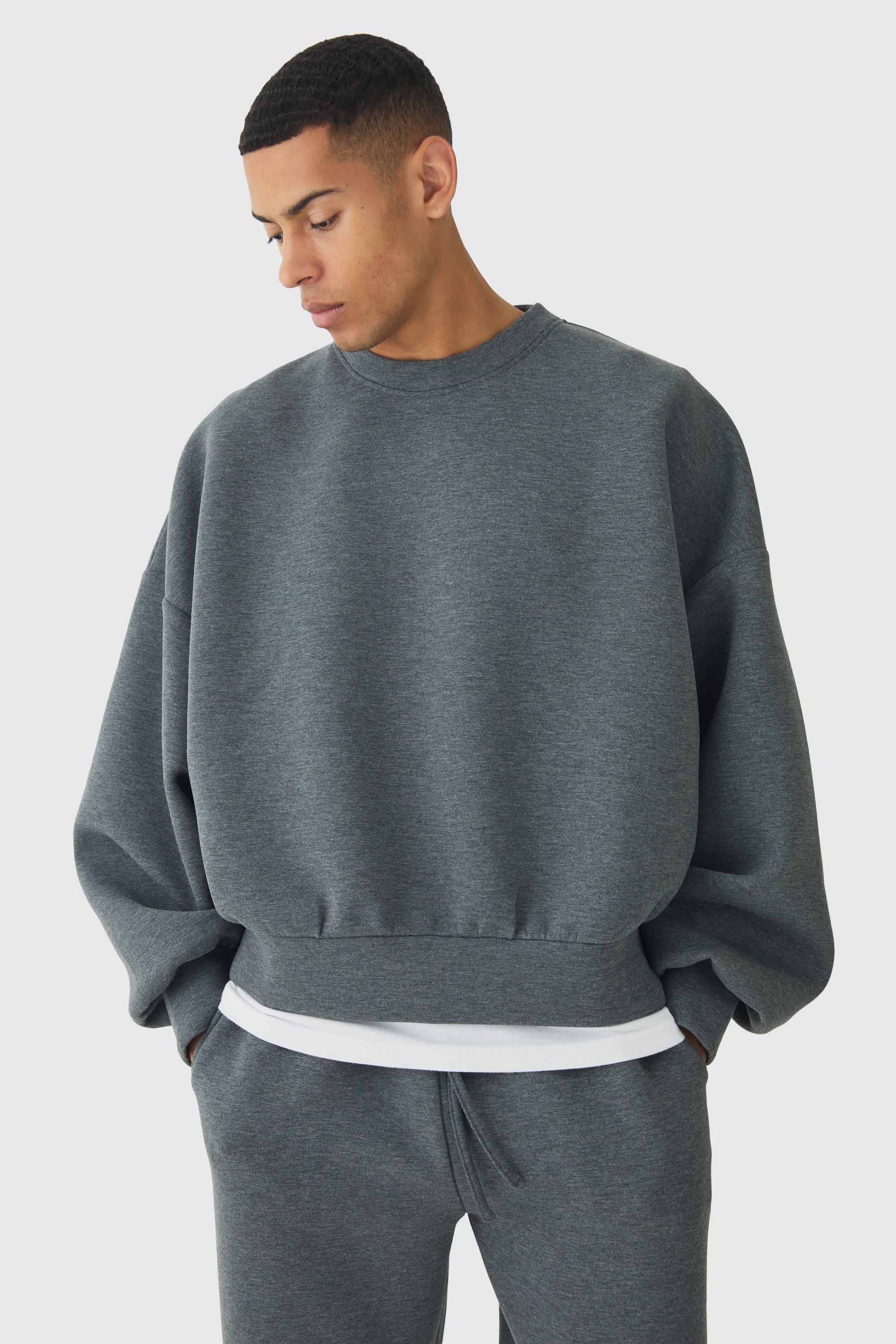 Oversized Marl Scuba Sweatshirt | boohooMAN USA Product Image